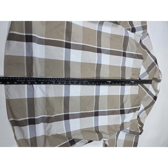 NOIZ Shirt Mens 6XL Plaid Button Up Short Sleeve Flap Pockets Classic Casual - Picture 6 of 7